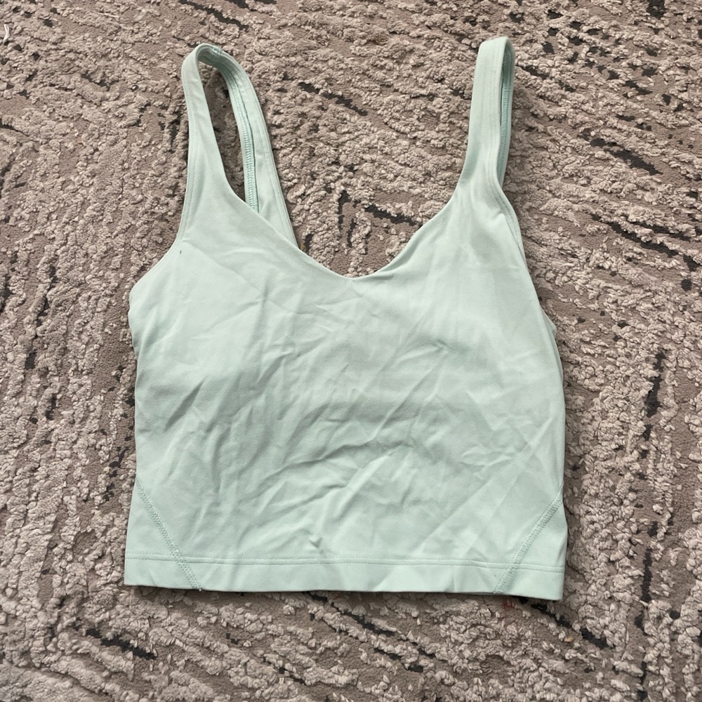 Lululemon Athletica Mint Green Fitted Crop Tank Top
